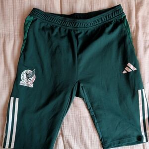 Green Adidas Mexico Soccer Shorts